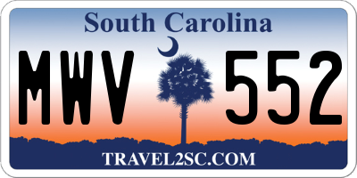 SC license plate MWV552