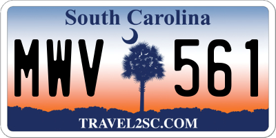 SC license plate MWV561