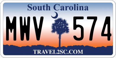 SC license plate MWV574