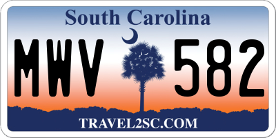 SC license plate MWV582