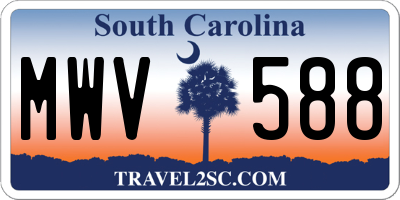 SC license plate MWV588
