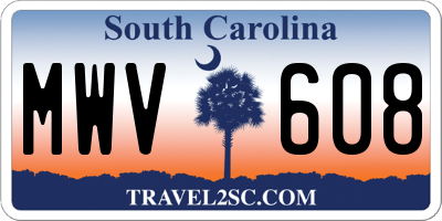 SC license plate MWV608