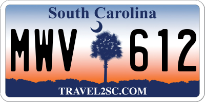 SC license plate MWV612