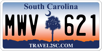 SC license plate MWV621