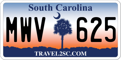 SC license plate MWV625