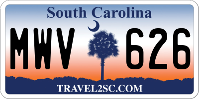 SC license plate MWV626