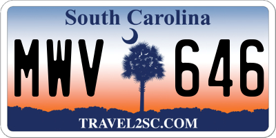 SC license plate MWV646
