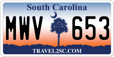SC license plate MWV653
