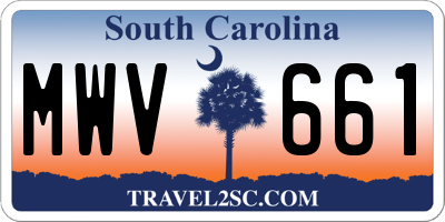 SC license plate MWV661