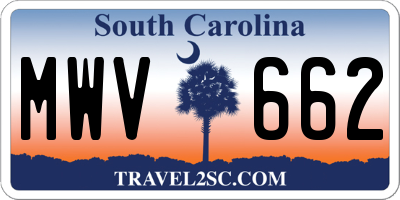 SC license plate MWV662