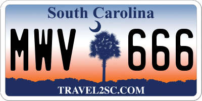 SC license plate MWV666