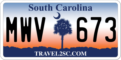 SC license plate MWV673
