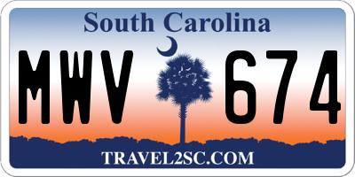 SC license plate MWV674