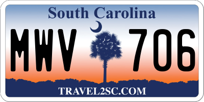 SC license plate MWV706