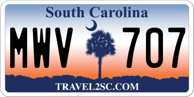 SC license plate MWV707