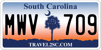 SC license plate MWV709
