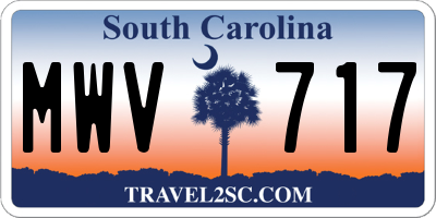 SC license plate MWV717