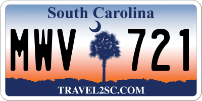 SC license plate MWV721