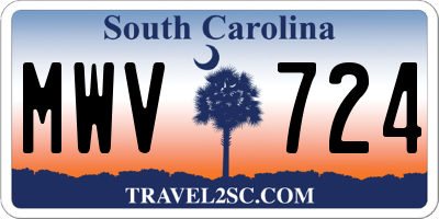 SC license plate MWV724
