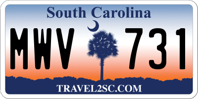 SC license plate MWV731