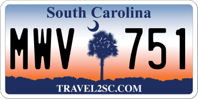 SC license plate MWV751