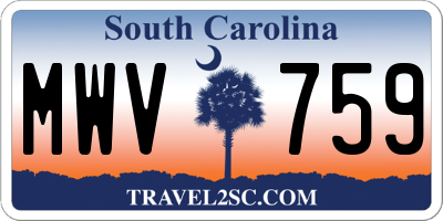 SC license plate MWV759