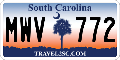 SC license plate MWV772
