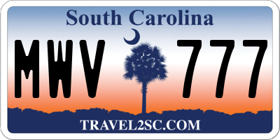 SC license plate MWV777