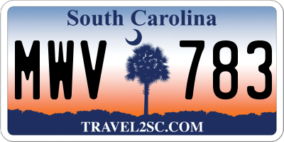 SC license plate MWV783