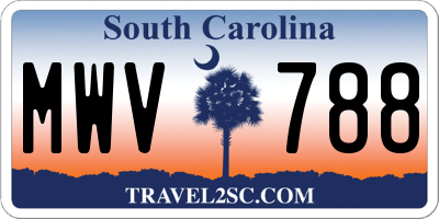 SC license plate MWV788