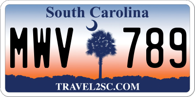 SC license plate MWV789