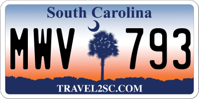 SC license plate MWV793