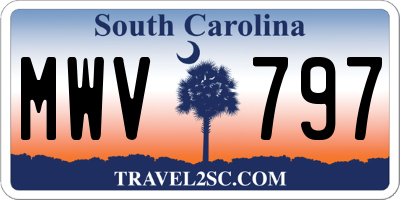 SC license plate MWV797