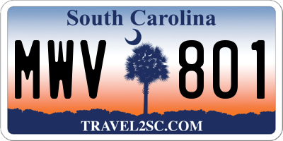 SC license plate MWV801