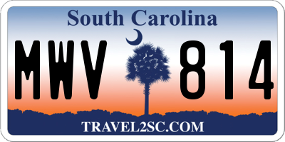 SC license plate MWV814