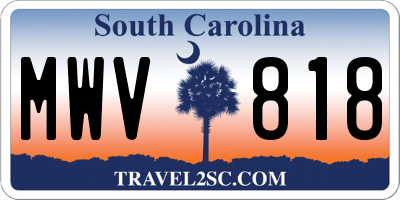 SC license plate MWV818