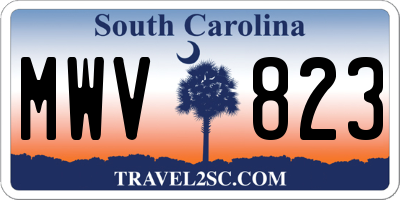 SC license plate MWV823