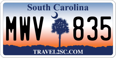 SC license plate MWV835