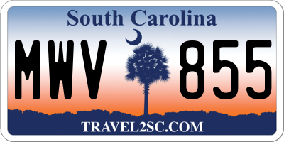 SC license plate MWV855