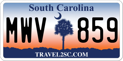 SC license plate MWV859