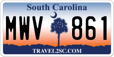 SC license plate MWV861