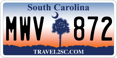 SC license plate MWV872