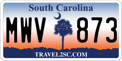 SC license plate MWV873
