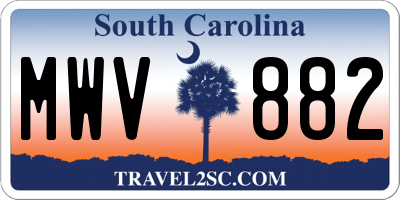 SC license plate MWV882