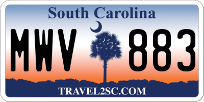 SC license plate MWV883