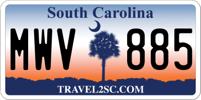 SC license plate MWV885