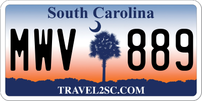 SC license plate MWV889