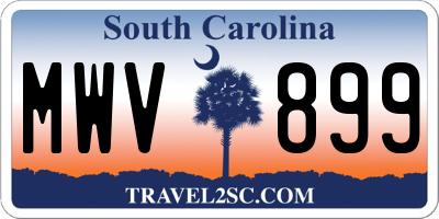 SC license plate MWV899