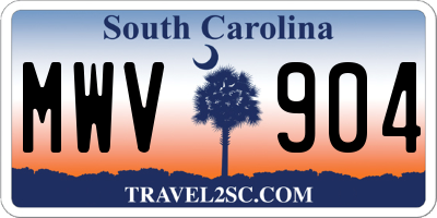 SC license plate MWV904