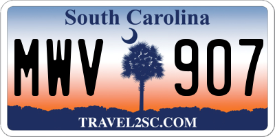 SC license plate MWV907